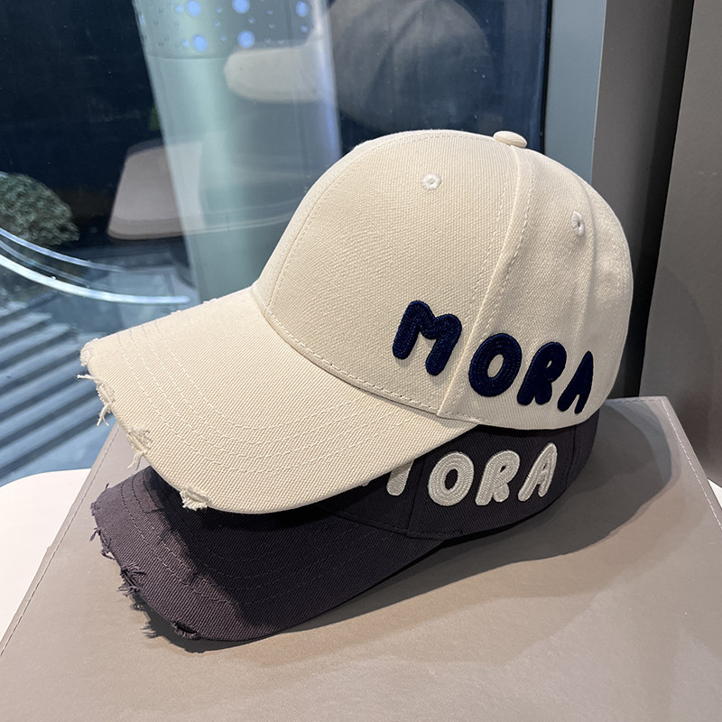 韩版潮流刺绣字母棒球帽子女夏季街头显脸小大头围防晒遮阳鸭舌帽