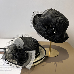 遮脸洋气渔夫帽子女新款优雅名媛风盆帽显年轻出游遮阳防晒太阳帽