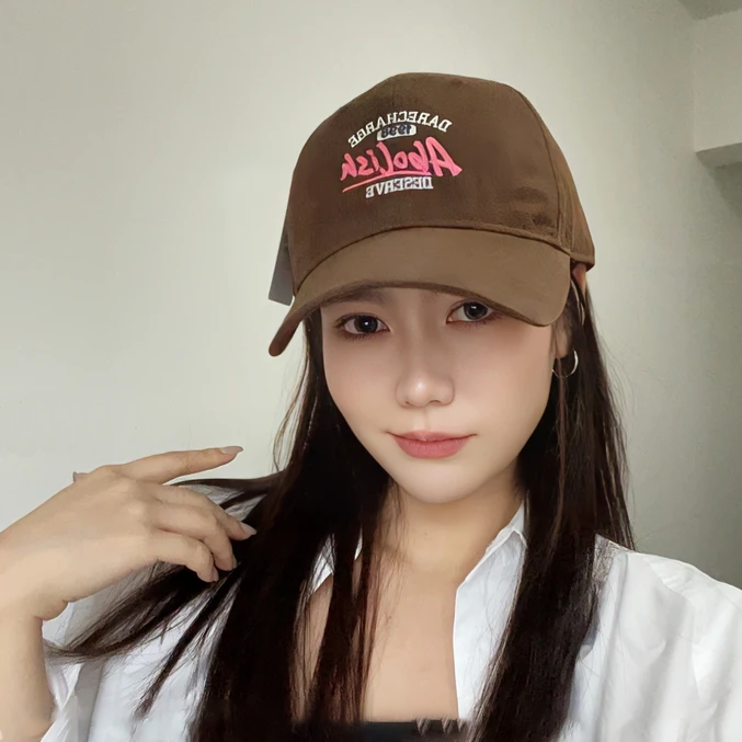 日系潮牌软顶刺绣字母棒球帽子女