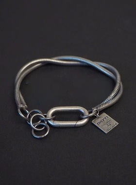 从不睡觉金属椭圆扣手链