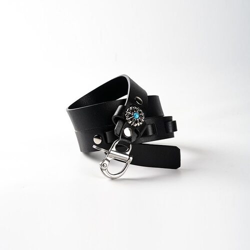 宝石皮带合金弹簧扣头层牛皮腰带