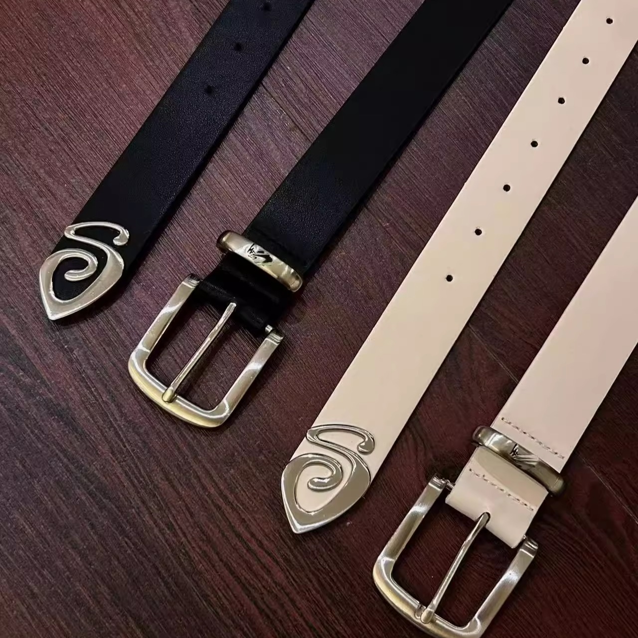 Stu风格复古金属环扣腰带