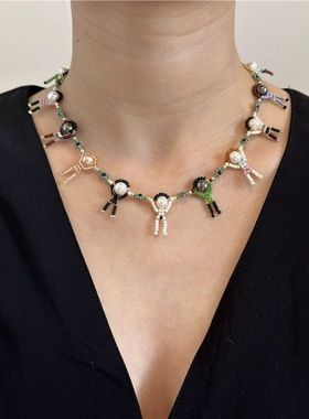 ins同款小人项链花朵简约款