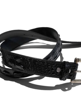 Aqua De Vida igang 鳄鱼牛皮福利皮带腰带白铜五金小众个性暗黑