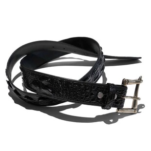 Aqua De Vida igang 鳄鱼牛皮福利皮带腰带白铜五金小众个性暗黑