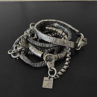 从不睡觉暗黑哥特扭曲重叠手工重工做旧复古手链手环集合小众