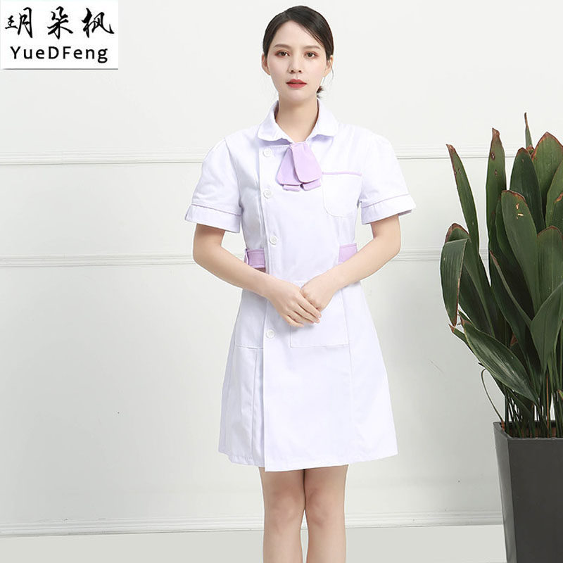 美容师美容院皮肤管理医生工作服女短袖夏季护士服白大褂短袖修身