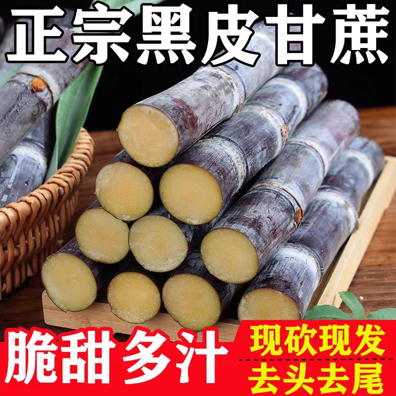 广西黑皮甘蔗当季新鲜水果脆甘蔗