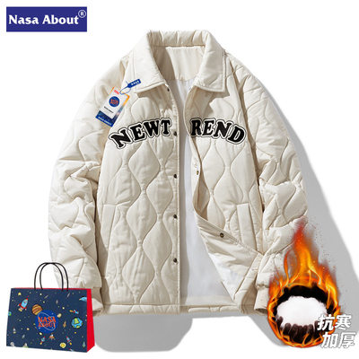 NASA美式菱格棉衣男士秋冬季棒球