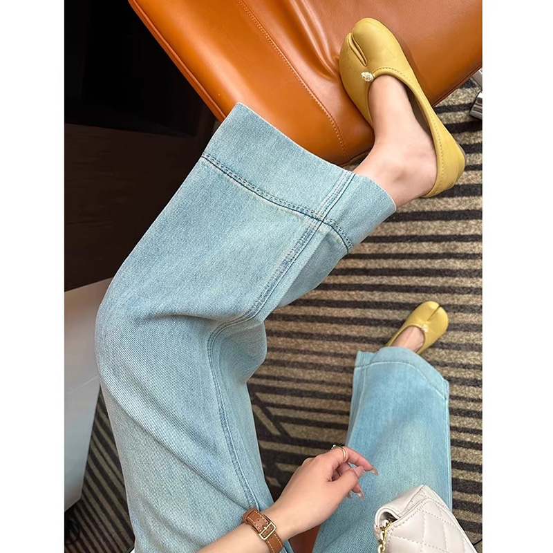 天丝弹力牛仔裤子女胖mm大码显瘦