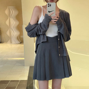 99165-032百褶裙大码短裙胖mm显瘦高腰a字半身裙女小个子梨型身材