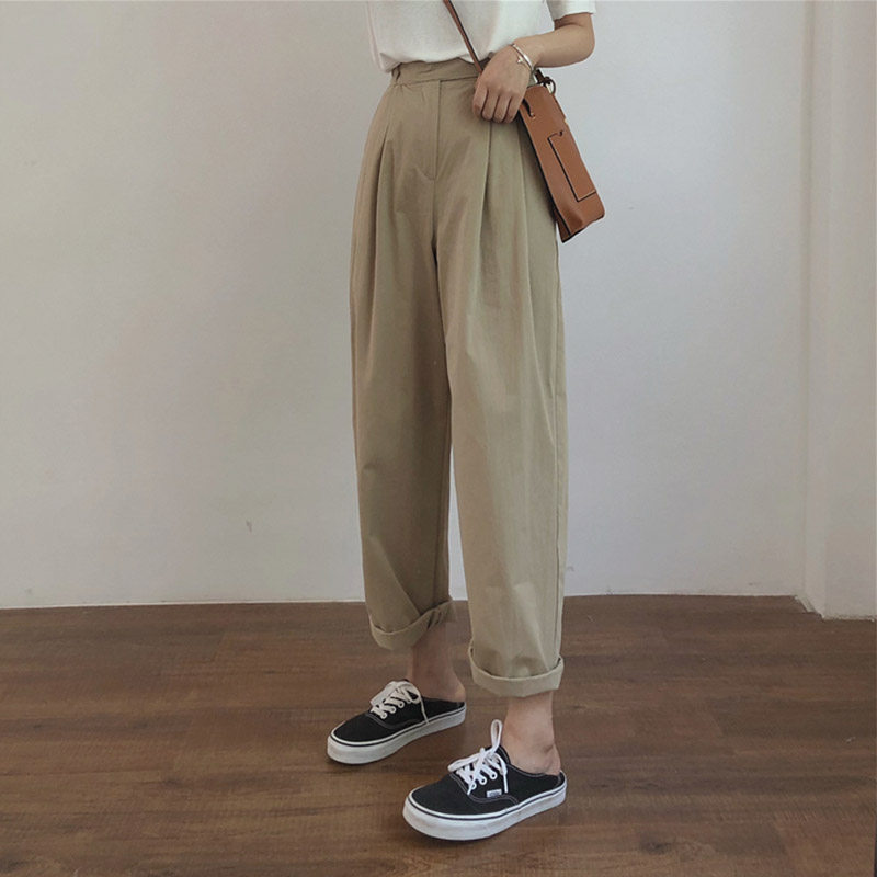 99123-040高腰宽松休闲裤大码女胖mm遮胯显瘦小个子梨型身材穿搭