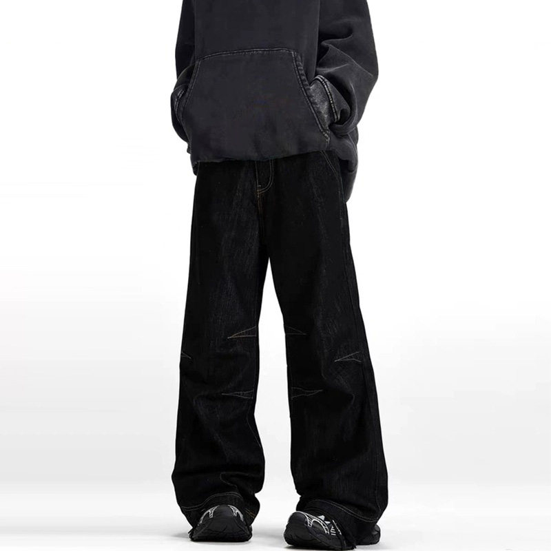 77168-041宽松阔腿拖地牛仔裤大码女胖mm搭遮胯显瘦高腰直筒裤子