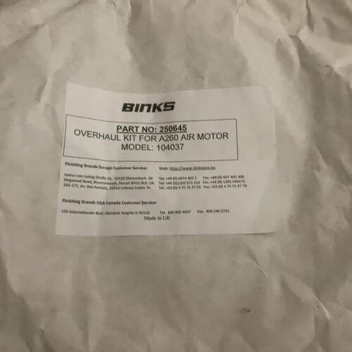 104037 宾克斯A260空气马达维修包 密封配件议价维修