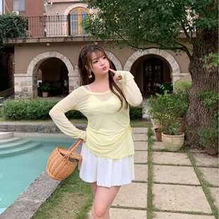 罩衣连体显瘦遮肉加大套装 2026加大码 温泉泳衣女长袖