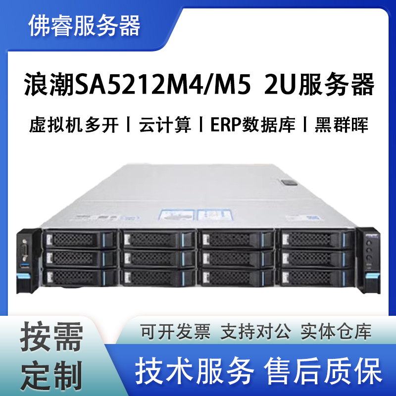 浪潮SA5212M4M5服务器2U3.5寸12盘位虚拟云计算渲染x99主机6133V4