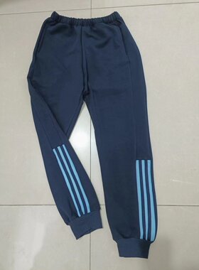 中小学春秋校服裤子深蓝色束口男女班服儿童园服冬加厚运动裤中性