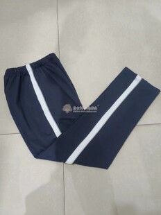 学生校裤 夏季 定制 子灰细加2厘米白边全棉裤 北京十四中深藏青色裤
