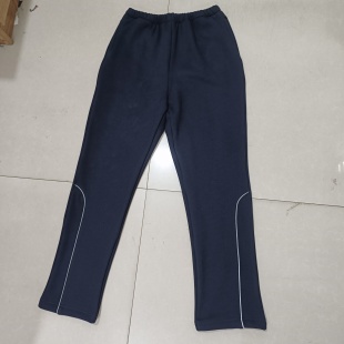 校裤 春夏秋冬深藏青色纯棉运动裤 脚口镶反光细边中性款 长裤 校服裤