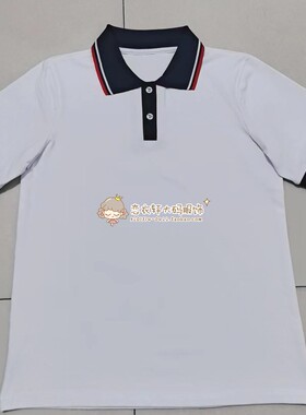 北京陈经纶学校夏季纯棉校服短袖白色翻领Polo衫宽松休闲运动中性
