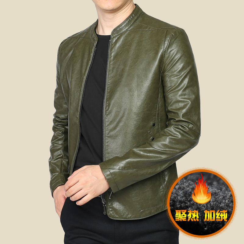 2021春秋短款潮皮衣外套立领