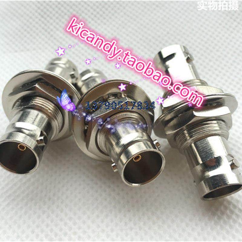 75欧姆BNC-KKY直通双通穿墙BNC母对母带螺母固定转接头SDI延长头