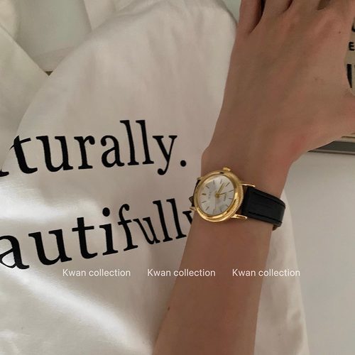 韩国ins风复古圆盘手表女款轻奢