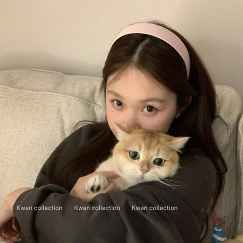 韩国缎面粉色发箍可爱ins少女风