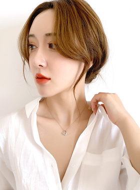 小爱心项链女925纯银情人节礼物