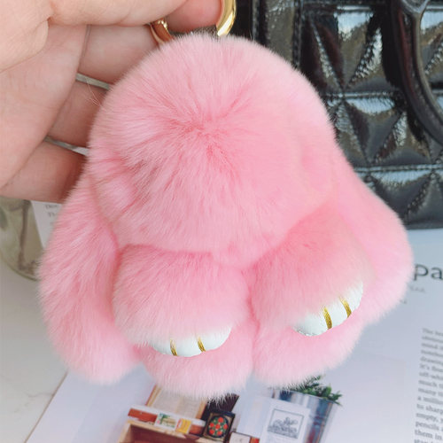 萌兔真毛挂件卡通可爱獭兔毛百搭