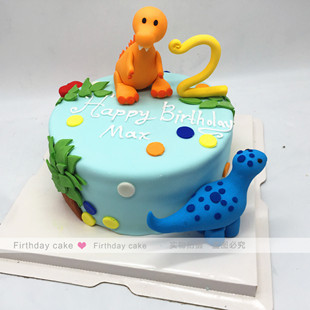定制蛋糕 生日蛋糕北京上海杭州同城翻糖蛋糕 创意恐龙侏罗纪蛋糕