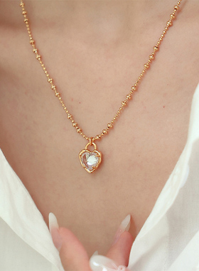 Little joys爱心锆石珠子项链锁骨链小众ins简约通勤气质个性秀气