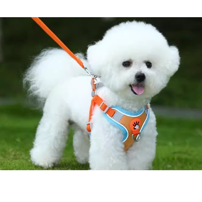 宠物狗狗牵引绳背心式小型犬胸背带反光透气可调节胸背带遛狗绳