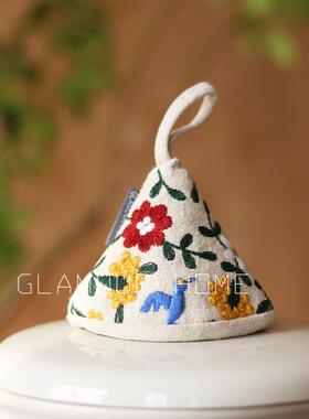 重工刺绣珐琅锅防烫锅帽隔热把手锅耳套三角锅顶盖帽加厚厨房烤箱