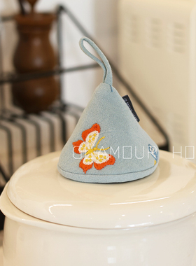 重工精美刺绣珐琅锅盖防烫锅帽隔热加棉加厚耐高温锅耳套锅盖帽