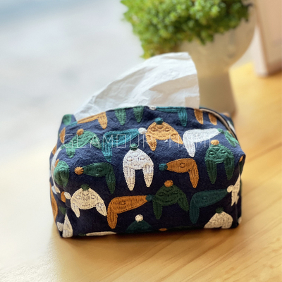 重工刺绣布衣纸巾袋抽纸盒小狐狸