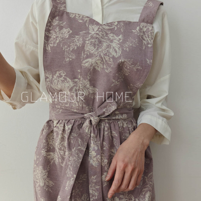 高档亚麻印花围裙防水围腰