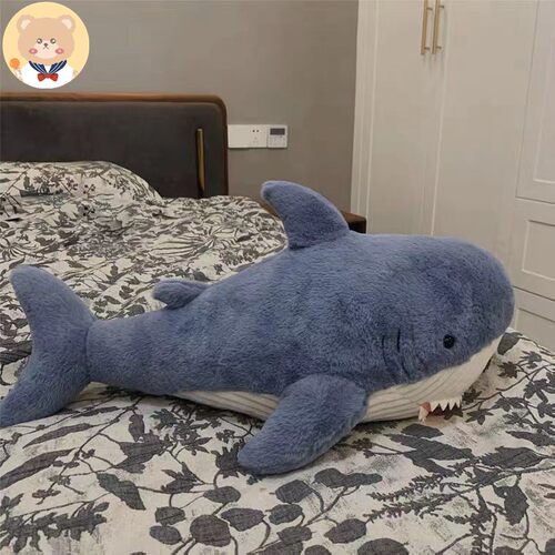 可爱鲨鱼柔软抱枕靠垫PP棉填充