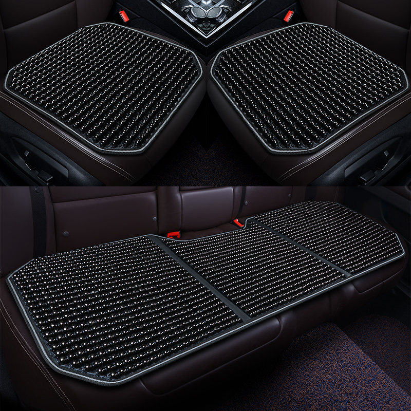 木珠汽车坐垫单片夏季透气凉垫无靠背三件套四季通用后排座垫座套