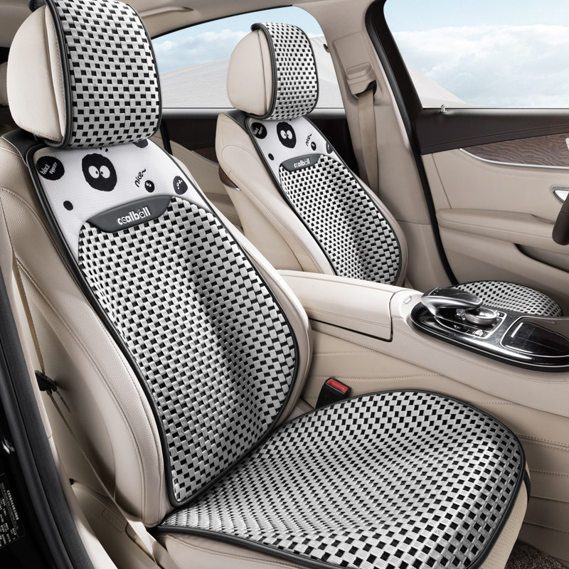 新款卡通汽车坐垫夏季冰丝女士可爱四季通用半包围小蛮腰座垫座套