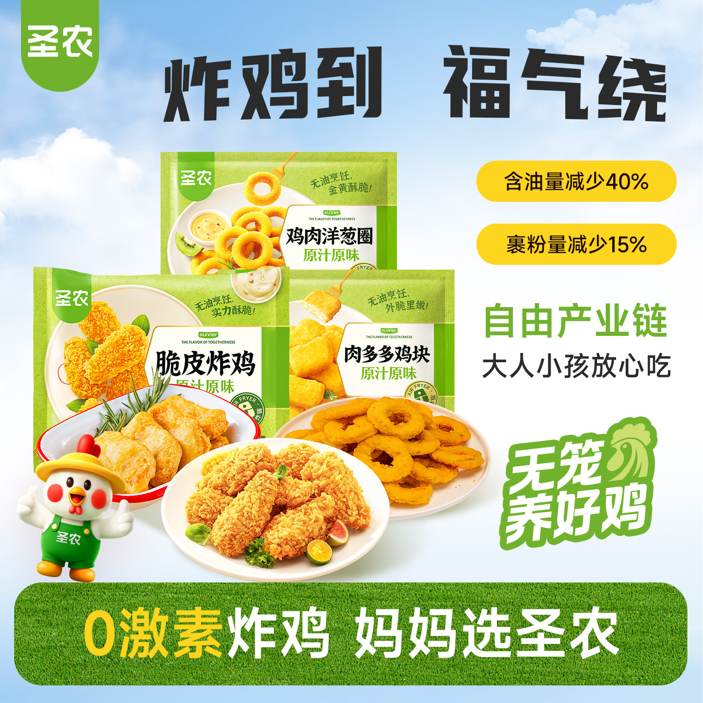 圣农脆皮炸鸡组合10袋4.8斤