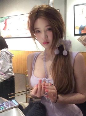 紫色纯欲风吊带连衣裙女夏季2025新款辣妹紧身包臀打底小个子短裙