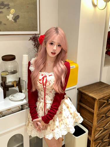 法式温柔风碎花吊带连衣裙女
