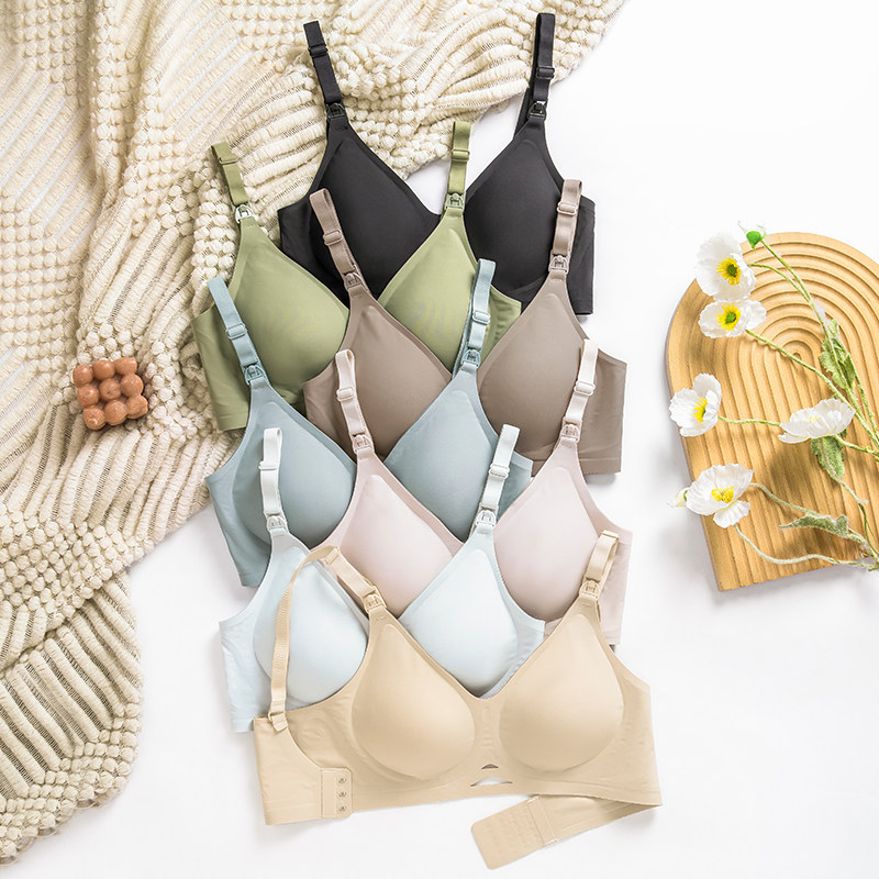 孕妇哺乳内衣怀孕期专用产后喂奶聚拢防下垂大码胸罩夏季薄款文胸
