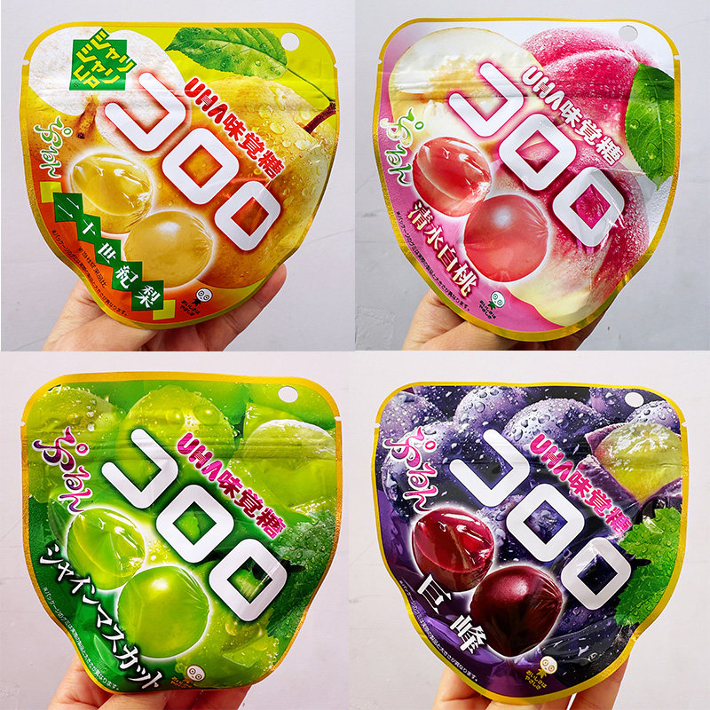 日本进口UHA悠哈味觉糖巨峰葡萄青提白桃味果汁软糖网红爆浆软糖