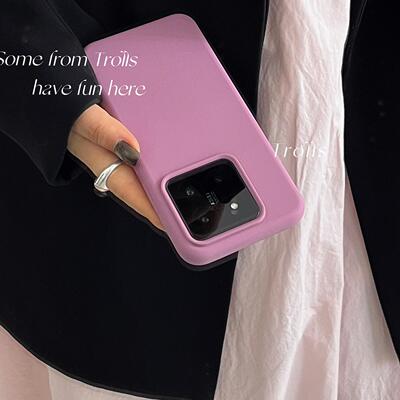 Trolls|真液态硅胶防摔保护壳软糯橡皮擦质感适用小米15ultra/14/13/12/红米note14pro红米k80黑加仑紫色防摔