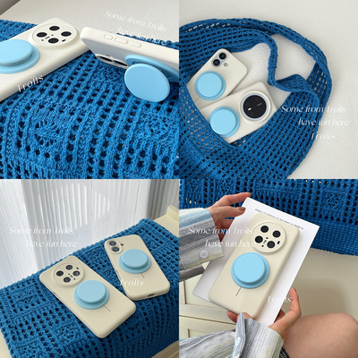 Trolls｜自制冰蓝椰椰奶冻 奶呼呼软糯质感真液态硅胶手机壳适用pura80Pro华为mate70小米17x300强力磁吸支架