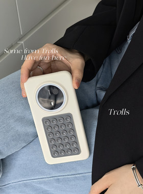 Trolls｜静谧灰 韩国极简ins风浅灰色软胶吸盘古董白液态硅胶手机壳软糯防摔适用Phone17华为P90mate80/X300s