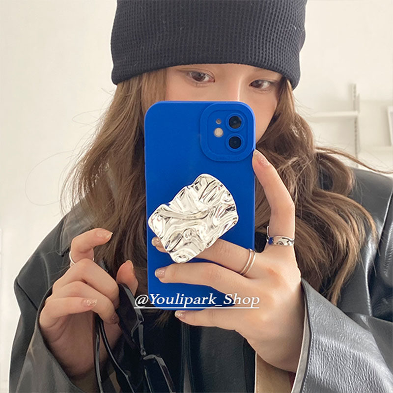 蓝色金属波浪纹华为mate70手机壳