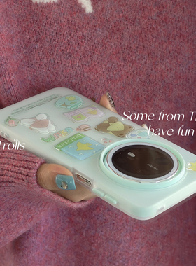 Trolls｜布鲁小岛 韩ins风DIY可爱手绘小熊果冻滴胶贴纸手机壳适用华为pura80Pro小米17/苹果16pro二合一防摔